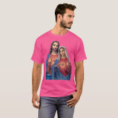 イエスとマリアのハートが非常に近い（双子） Tシャツ (正面フル)