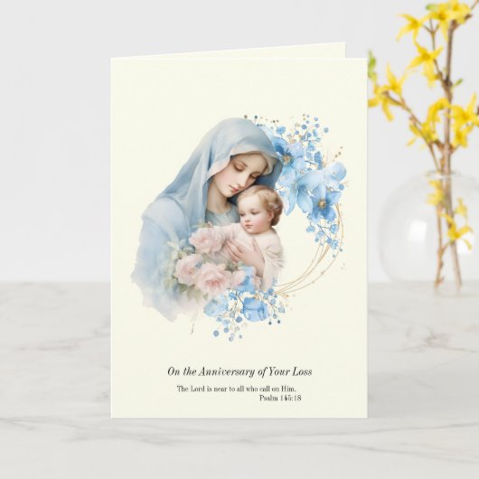 イエスとマリアの死の記念日 カード (黄色い花)