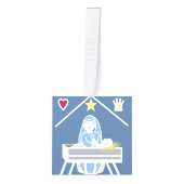 イエスとマリア・クリスチャン キューブオーナメント (正面)