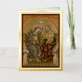 イエスとメアリーの戴冠式ホイルのグリーティングカード 箔グリーティングカード (正面)