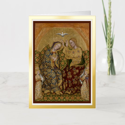 イエスとメアリーの戴冠式ホイルのグリーティングカード 箔グリーティングカード (正面)