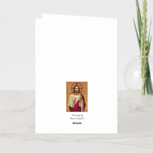 イエスとメアリーの葉書のグリーティングカード 箔グリーティングカード (裏面)