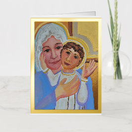 イエスとメアリーの葉書のグリーティングカード 箔グリーティングカード