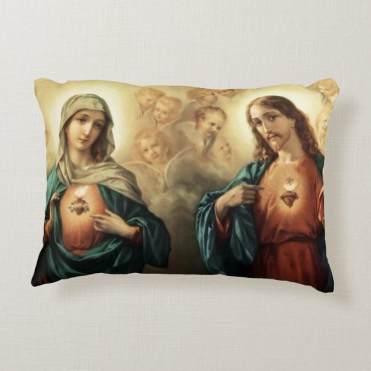 イエスとメリーイエス私は祈りの言葉で信頼 アクセントクッション (裏面)