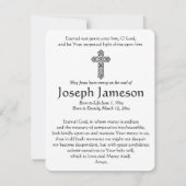 イエスとメリーカトリック葬儀記念カード2 (裏面)