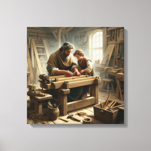 イエスとヨセフ1 キャンバスプリント (正面)