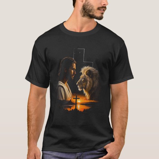 イエスとライオンのTシャツ Tシャツ (正面)