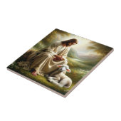 イエスとラムの陶磁器タイル タイル (側面)