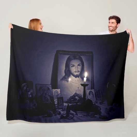 イエスとロウソク フリースブランケット (インサイチュ)