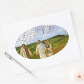 イエスと一緒に歩く 楕円形シール (封筒)