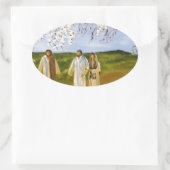 イエスと一緒に歩く 楕円形シール (バッグ)