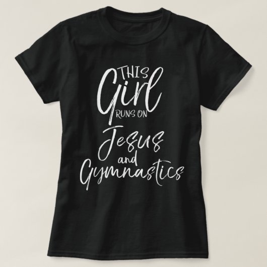 イエスと体操走のクリスチャンTの女の子 Tシャツ (デザイン正面)