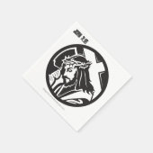 イエスと十字架のクリスチャン スタンダードカクテルナプキン (角)