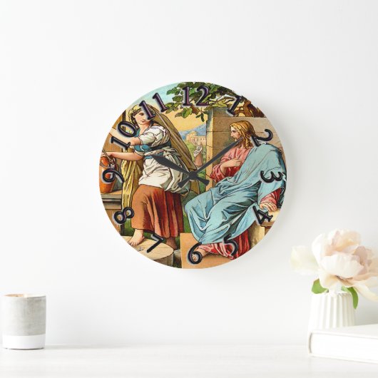 イエスと女は井戸の時計にいる ラージ壁時計 (ホーム)