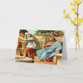 イエスと女性がグリーティングカードに出る カード (黄色い花)