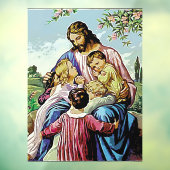 イエスと子供の宗教的イメージ ウィンドウサイン (シート3)