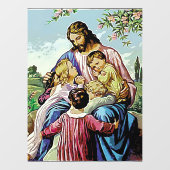 イエスと子供の宗教的イメージ ウィンドウサイン (シート)