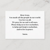 イエスと子供の平和祈りの言葉 エンクロージャーカード (裏面)