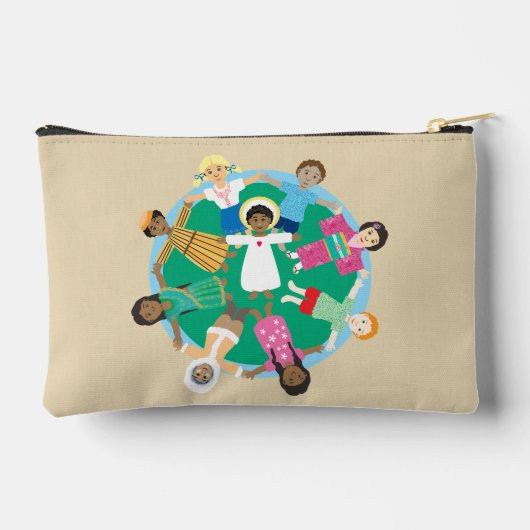 イエスと子供の祈り書のロザリオ アクセサリーポーチ (裏面)