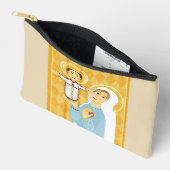 イエスと子供の祈り書のロザリオ アクセサリーポーチ (見開き)