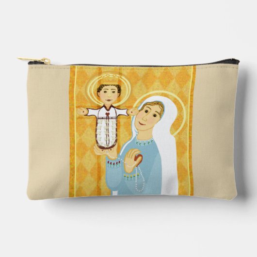 イエスと子供の祈り書のロザリオ アクセサリーポーチ (正面)