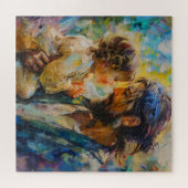 イエスと子供の表現主義 ジグソーパズル (横)