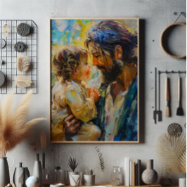 イエスと子供の表現主義 フォトプリント           