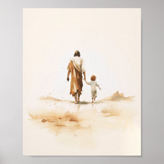 イエスと子供 – クリスチャンのデジタルプリントアート ポスター (正面)
