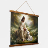 イエスと子羊 吊り下げ型タペストリー (傾斜あり)