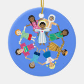 イエスと小さな子供たち セラミックオーナメント (正面)