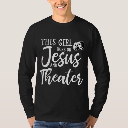 イエスと演劇走のクリスチャンの贈り物の女の子 Tシャツ (正面)