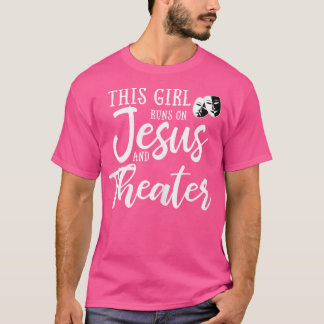 イエスと演劇走のクリスチャンの贈り物の女の子 Tシャツ