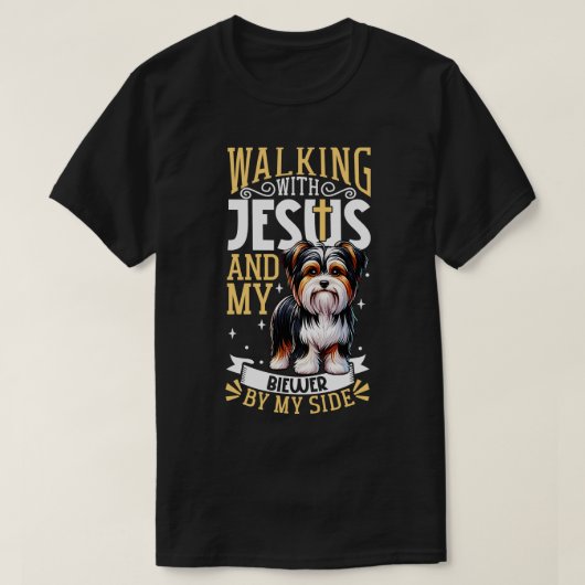 イエスと犬のバイワーテリア Tシャツ (デザイン正面)