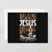 イエスと犬 – イングリッシュスリンガースパニエル犬 ポストカード (正面/裏面)