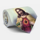 イエスと白熱［赤熱］光を放つハート ネクタイ (ロール)