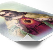 イエスと白熱［赤熱］光を放つハート フォトプリント            (角)