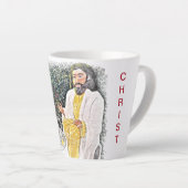 イエスと私とコーヒーまたは紅茶のラテマグカップ カフェラテマグ (右アングル)