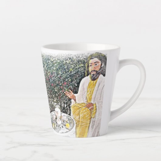 イエスと私とコーヒーまたは紅茶 カフェラテマグ (右)