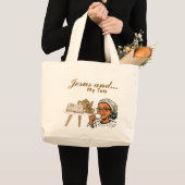 イエスと私のお茶 ラージトートバッグ (正面(商品))