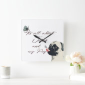 イエスと私のパグの全て スクエア壁時計 (ホーム)