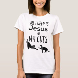 イエスと私の猫だけが必要おもしろい Tシャツ