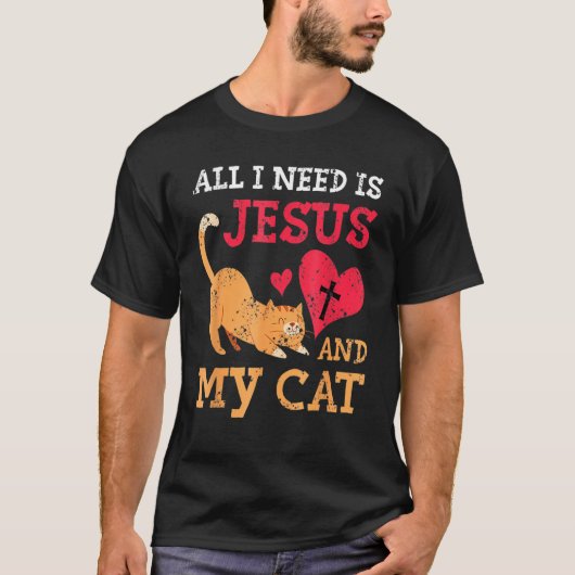 イエスと私の猫キテンキティ猫チャンだけ Tシャツ (正面)