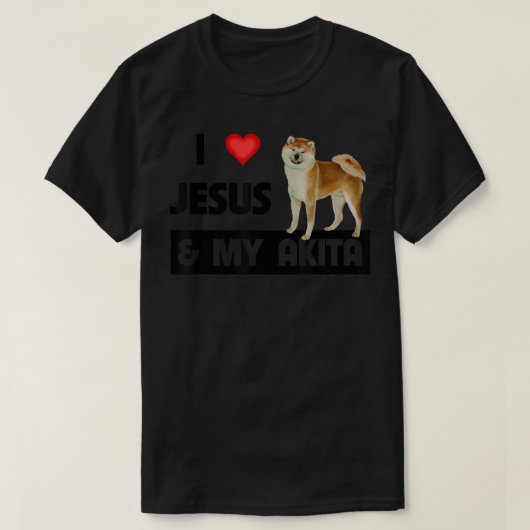 イエスと秋田犬の母を愛するパパC Tシャツ (デザイン正面)