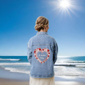 イエスと答えた かわいいプロポーズ 赤いラブハート デニムジャケット