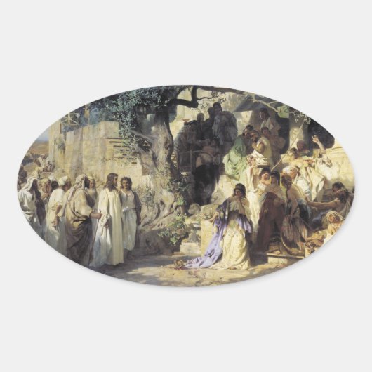 イエスと罪人たち 楕円形シール (正面)