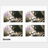 イエスと羊のステッカー 長方形シール (シート)