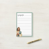 イエスと羊の戦いの部屋での祈り ポストイット (デスク上)