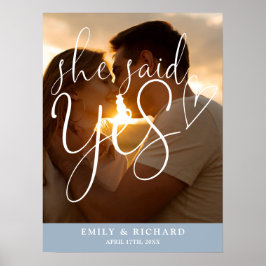 イエスと言った婚約パーティー写真ウェルカムサイン ポスター