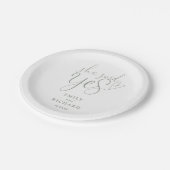 イエスと言った婚約パーティー　セージグリーン ペーパープレート (アングル)