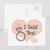 イエスと言った結婚発表ポストカード 案内ポストカード (正面/裏面)